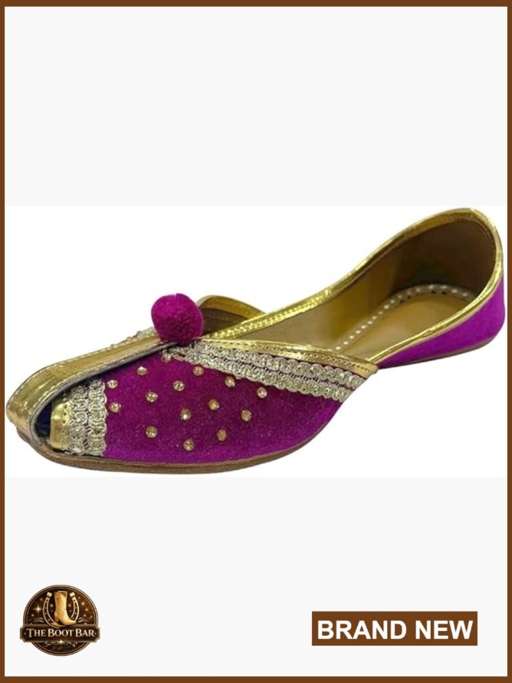 Handmade Velvet & Leather Khussa Shoes Punjabi Jutti Ballet Flats